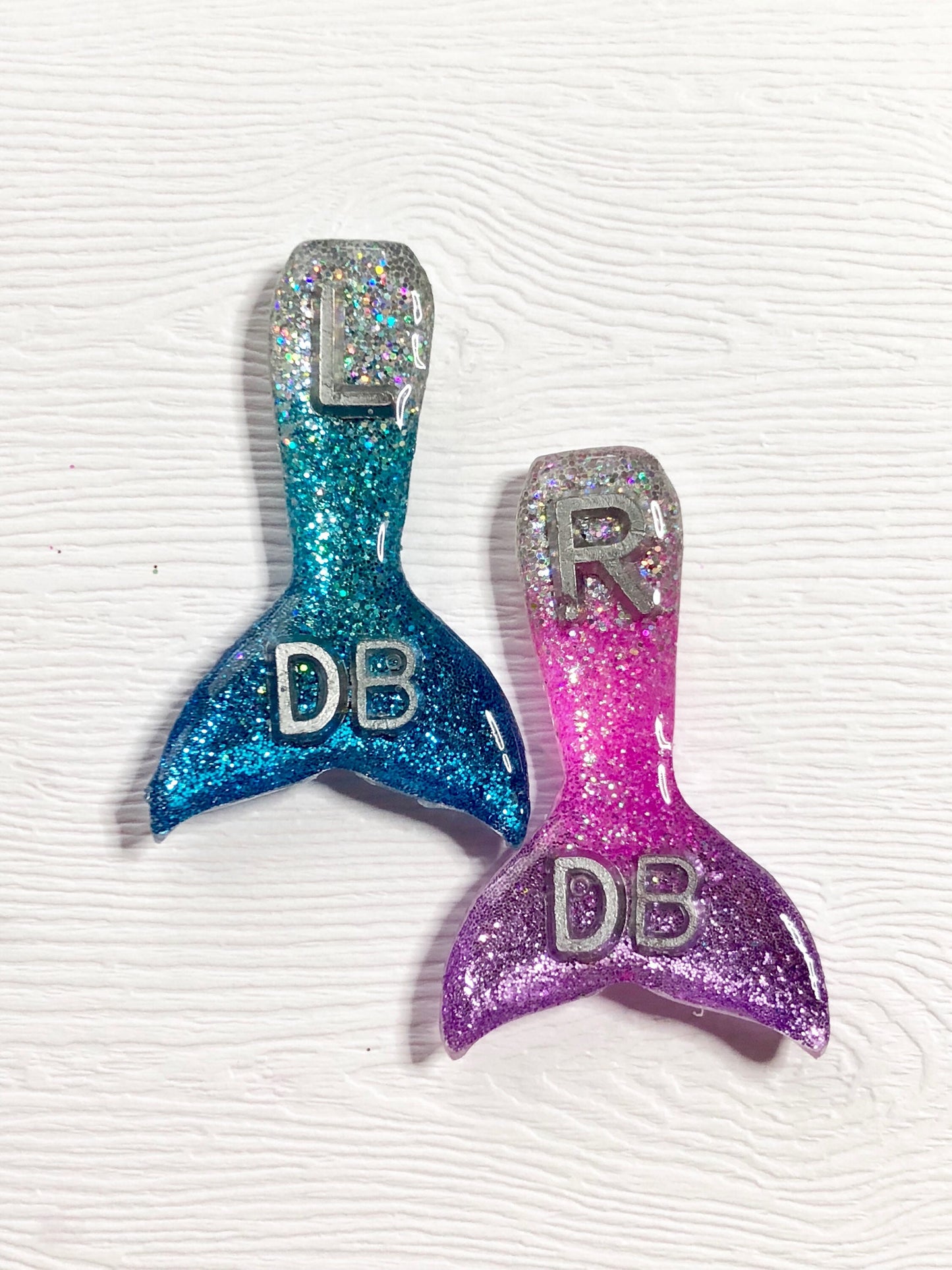 Mermaid Xray Markers Blue - Purple Customized with 2 Initials