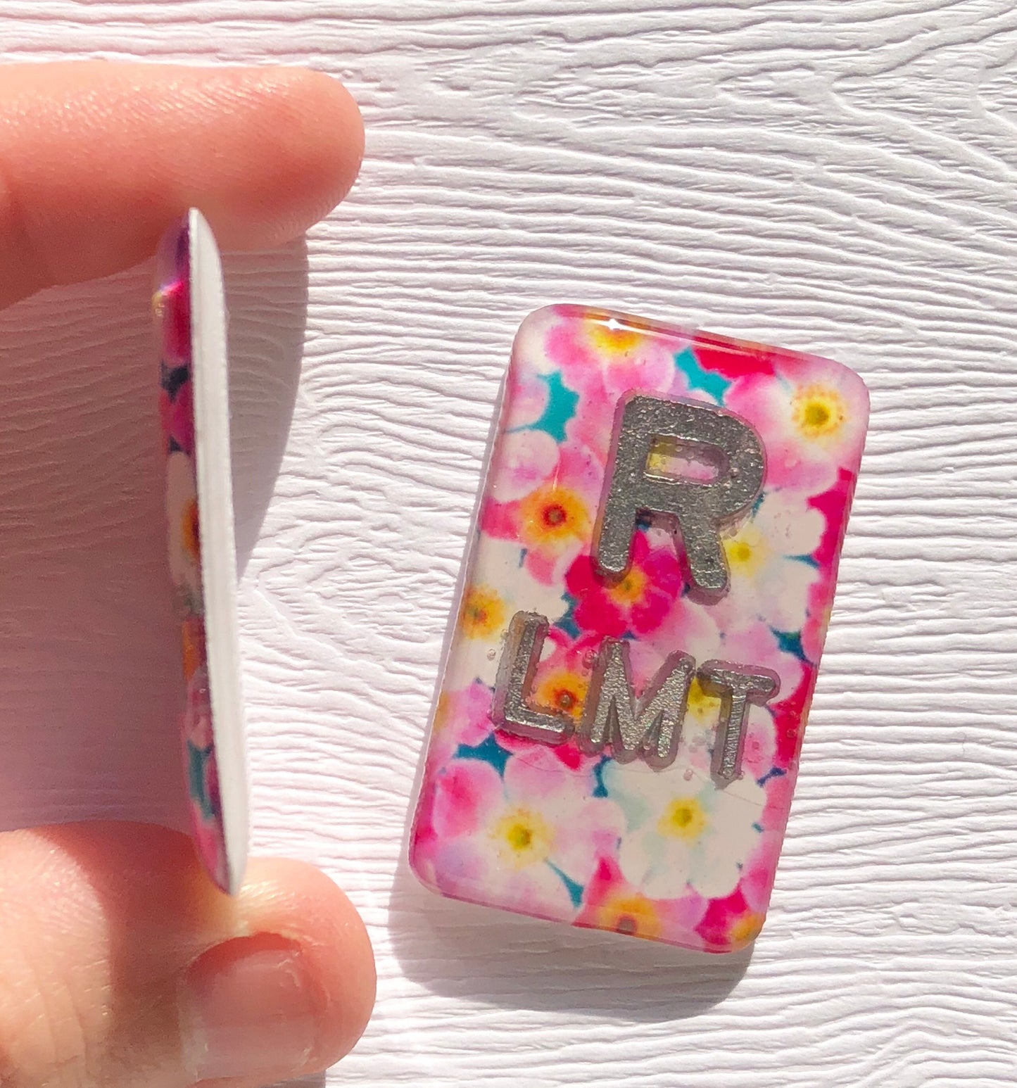 Pink Floral Xray Markers Customized with Initials