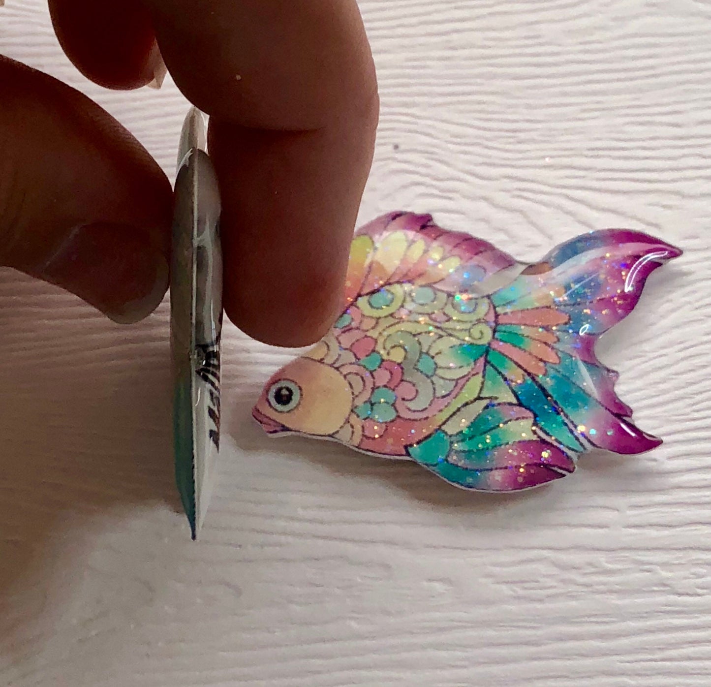 Glittery Watercolor Beta Fish Xray Markers Rainbow Colors Customized with initials