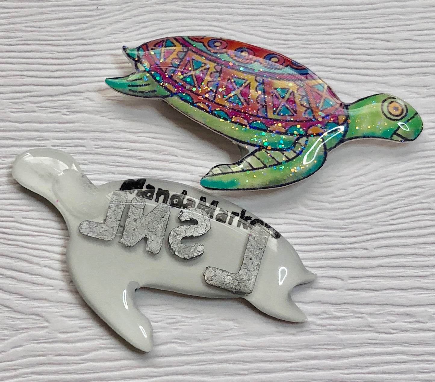 Glittered Watercolor Sea Turtle Xray Markers Customized with Initials