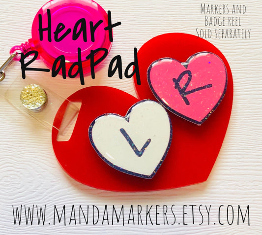 RadPad Red Heart for Holding Xray Markers