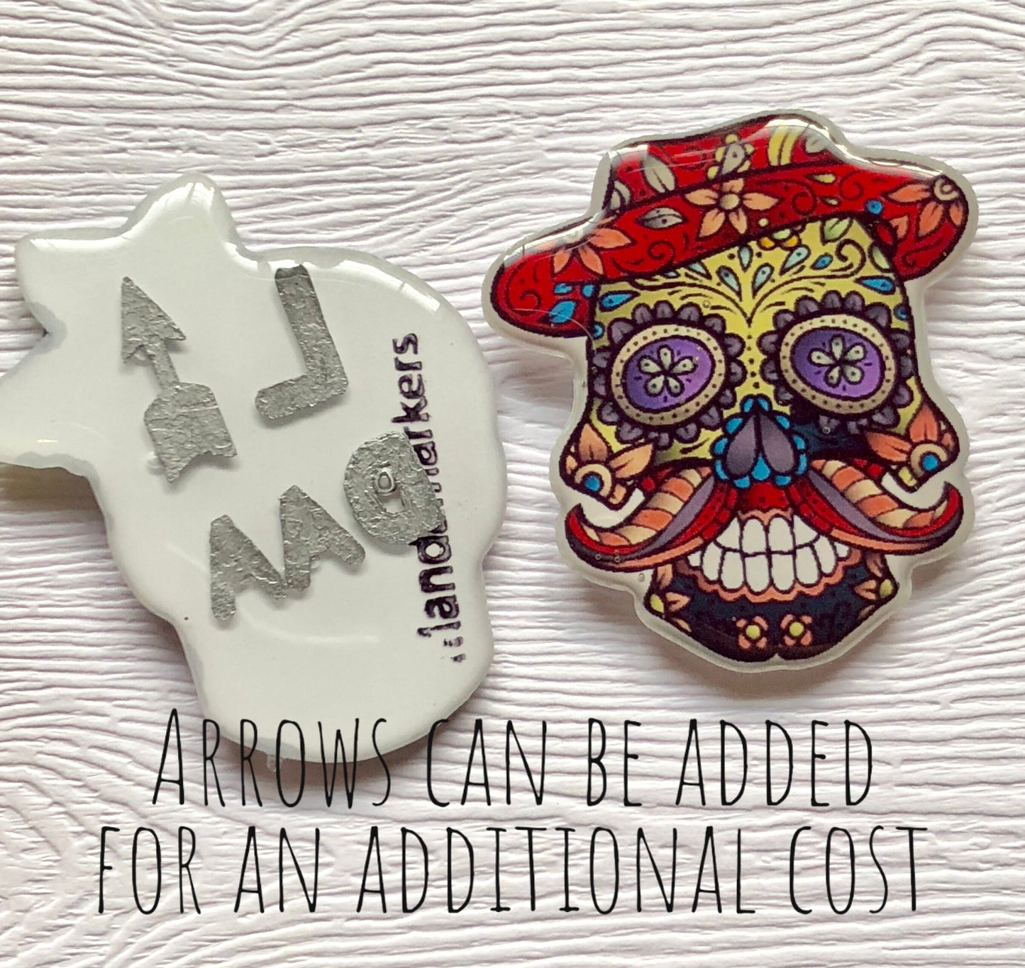 Mr and Mrs Day of the Dead Xray Markers Customized with Initials