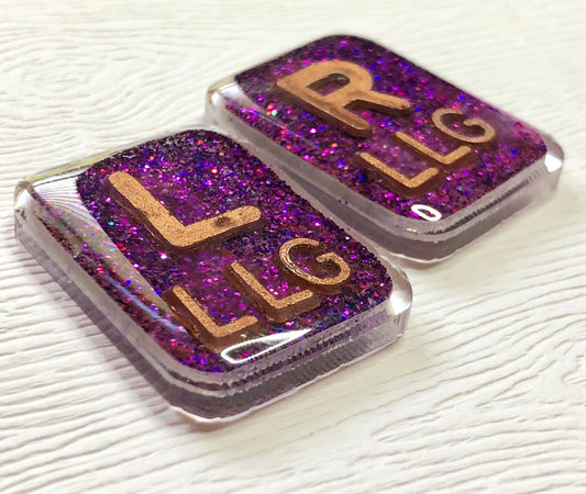 Xray Markers Purple with Gold Colored Lead Letters and Your Initials