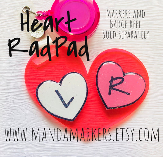 RadPad Transluscent Pink Heart for Holding Xray Markers