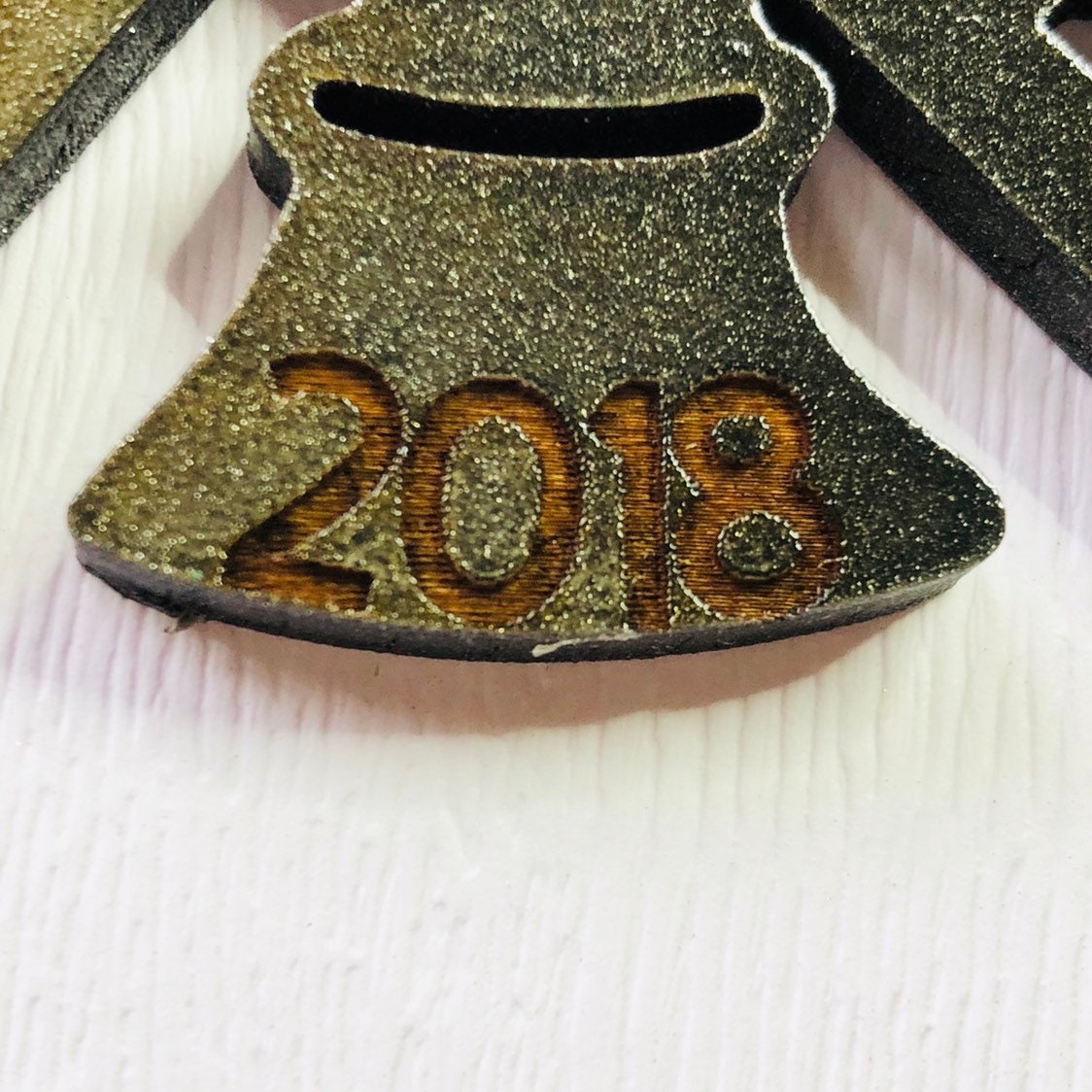Firefighter Christmas Ornament Etched with Year in Metallic
