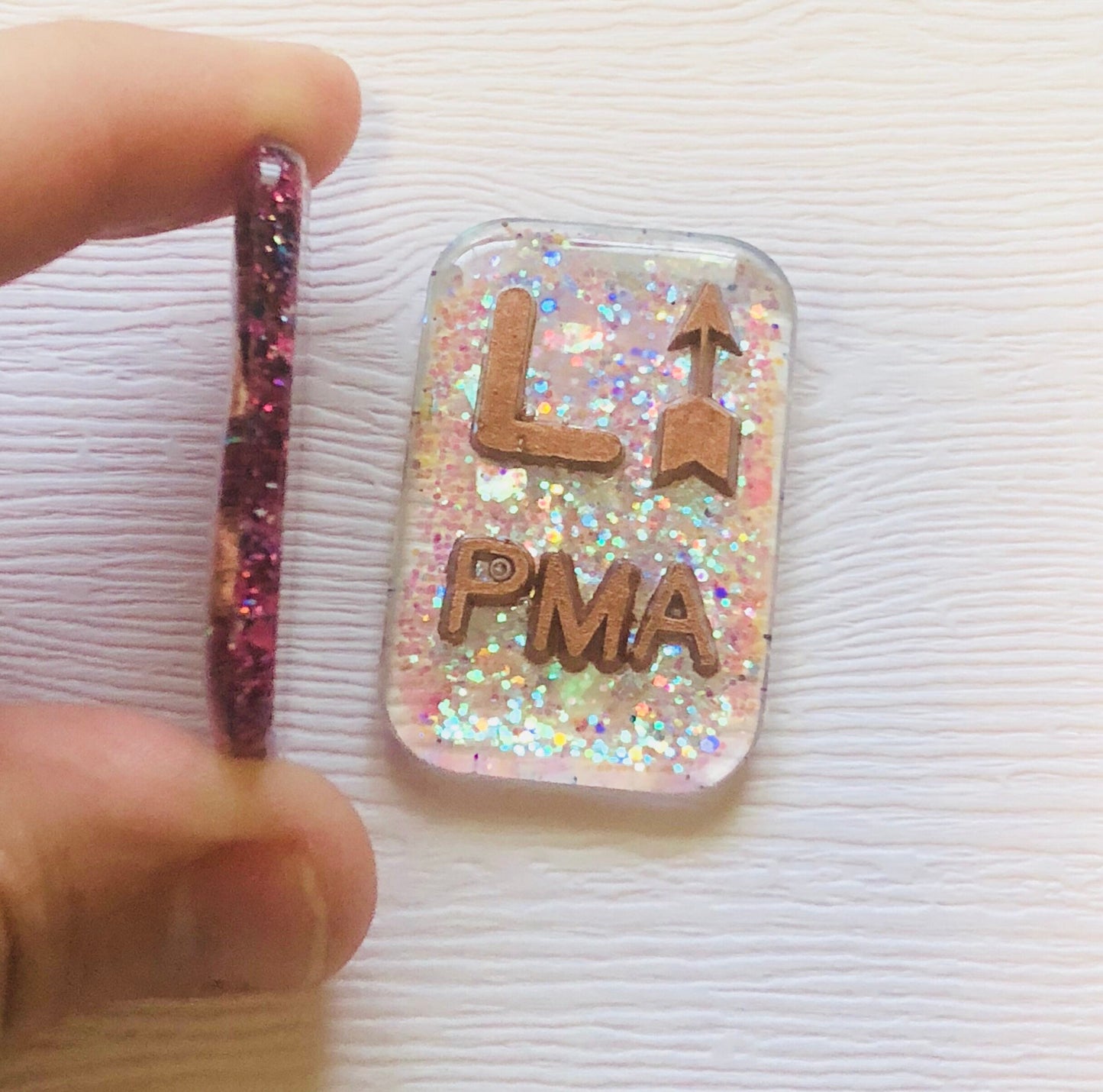 Xray Markers Rectangles Customized with Rose Gold Initials and Arrows for Weight Bearing