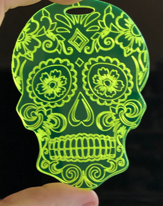 RadPad Etched Acrylic Sugar Skull for Holding Xray Markers