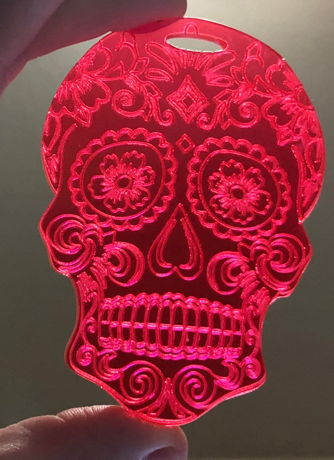 RadPad Etched Acrylic Sugar Skull for Holding Xray Markers