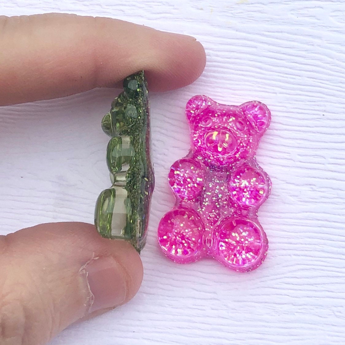 Candy Bears Customized with 2 Initials Hot Pink and Green