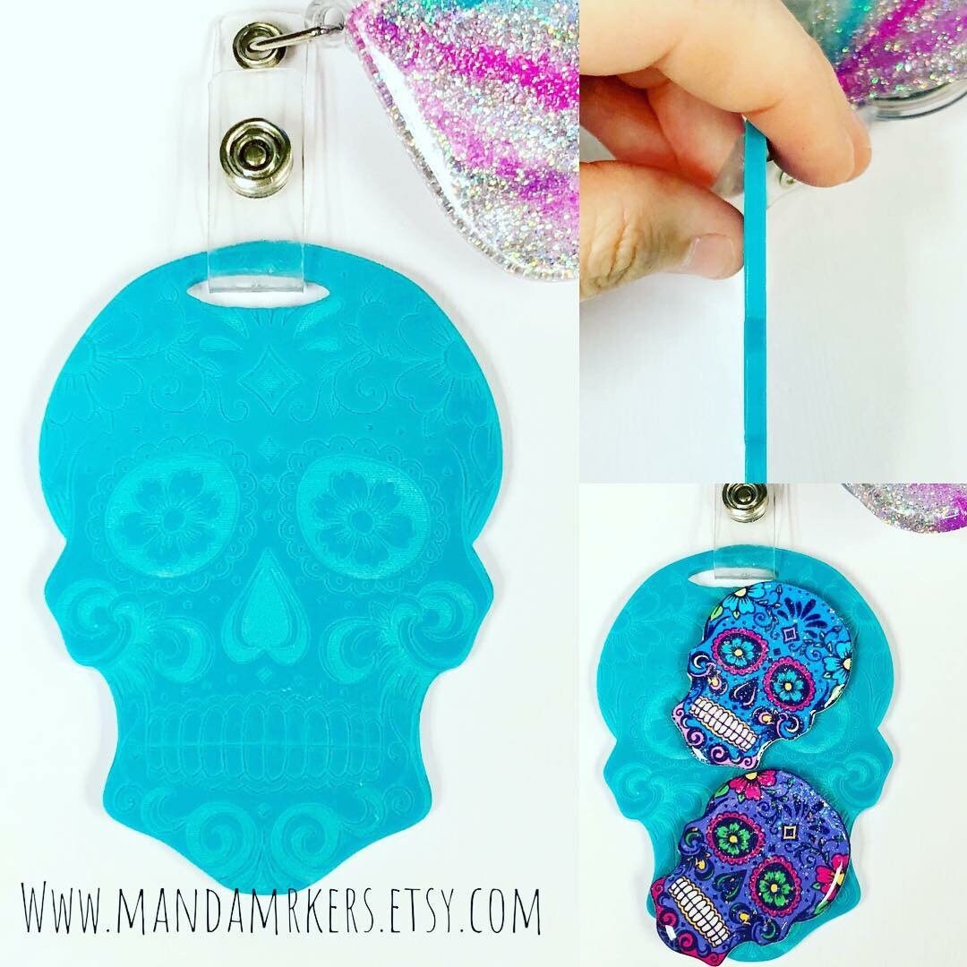 RadPad Etched Acrylic Sugar Skull for Holding Xray Markers