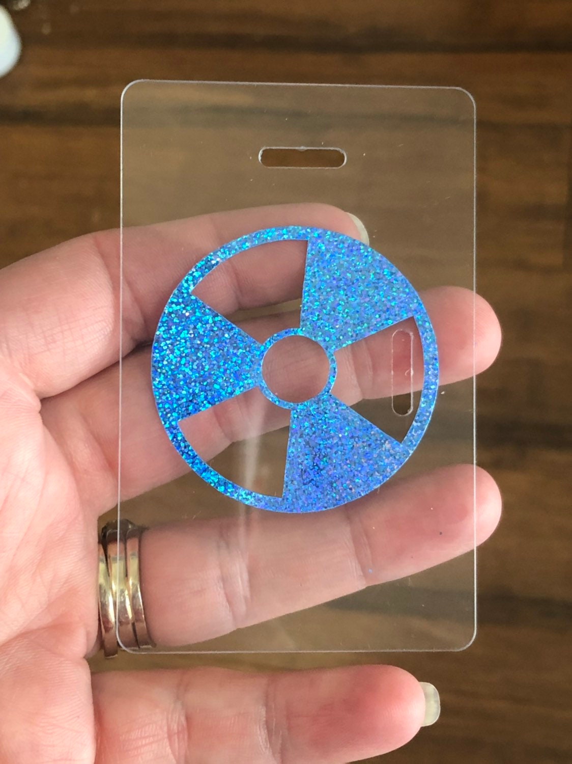 Rad Pad for Holding Xray Markers Holographic Radiation Symbol Sky Blue
