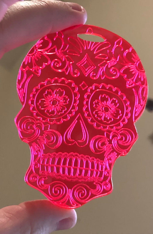 RadPad Etched Acrylic Sugar Skull for Holding Xray Markers