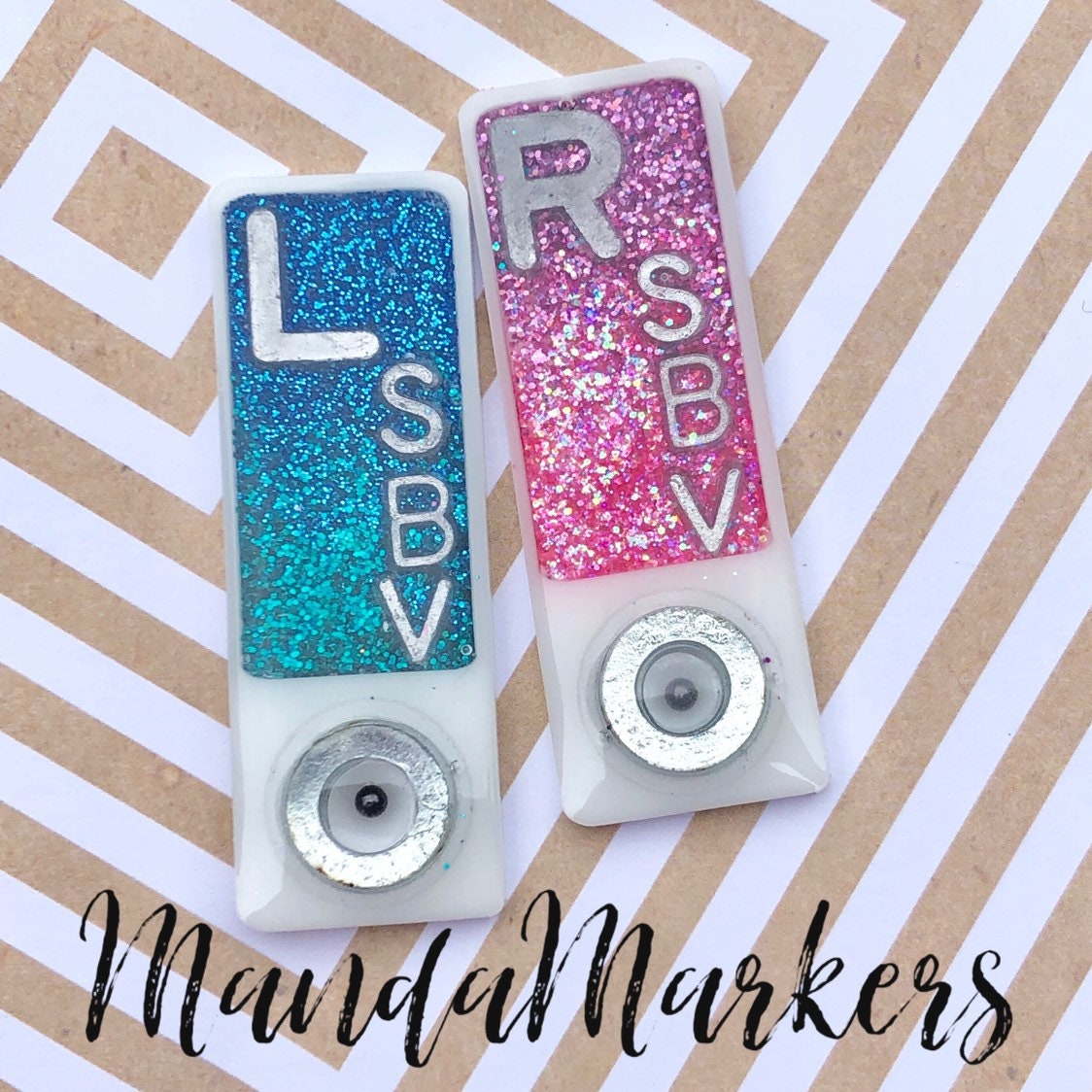 Glitter BB Position Bead Xray Markers Customized with 2-3 initials