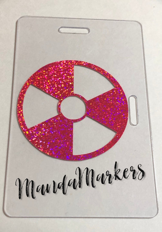 Rad Pad for Holding Xray Markers Holographic Radiation Symbol Hot Pink