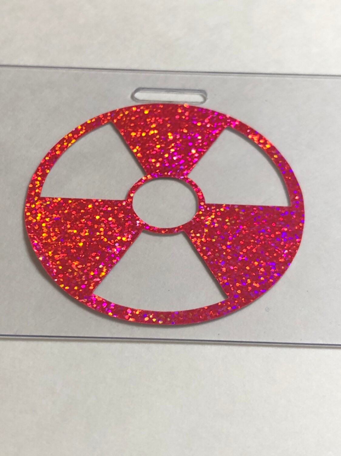 Rad Pad for Holding Xray Markers Holographic Radiation Symbol Hot Pink