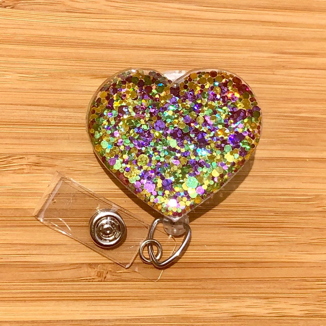 Badge Reel Mardi Party Dots Heart