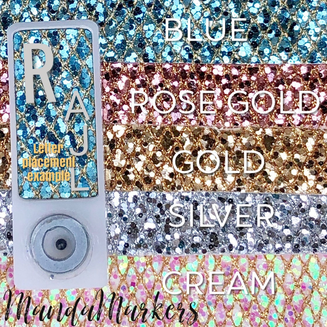 Lattice Glitter BB Position Bead Xray Markers Customized with 2-3 initials