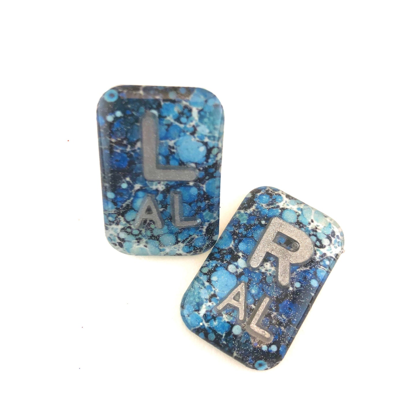 Marbled  Ocean Xray Markers Customized with Lead Initials