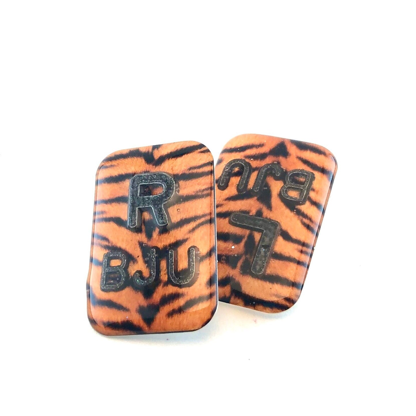 Tiger Animal Print Xray Markers Customized with BLACK Lead Initials