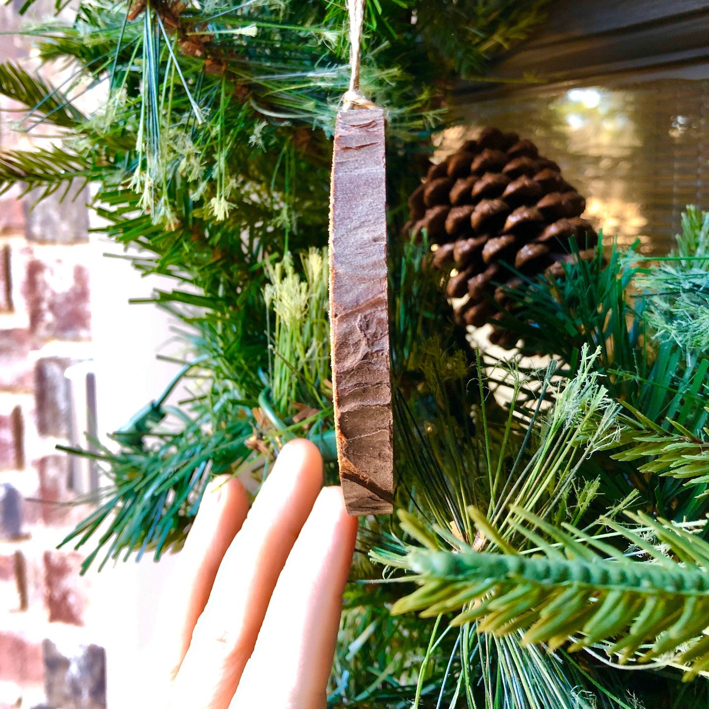 Wooden Slice Custom Photo Christmas Ornament