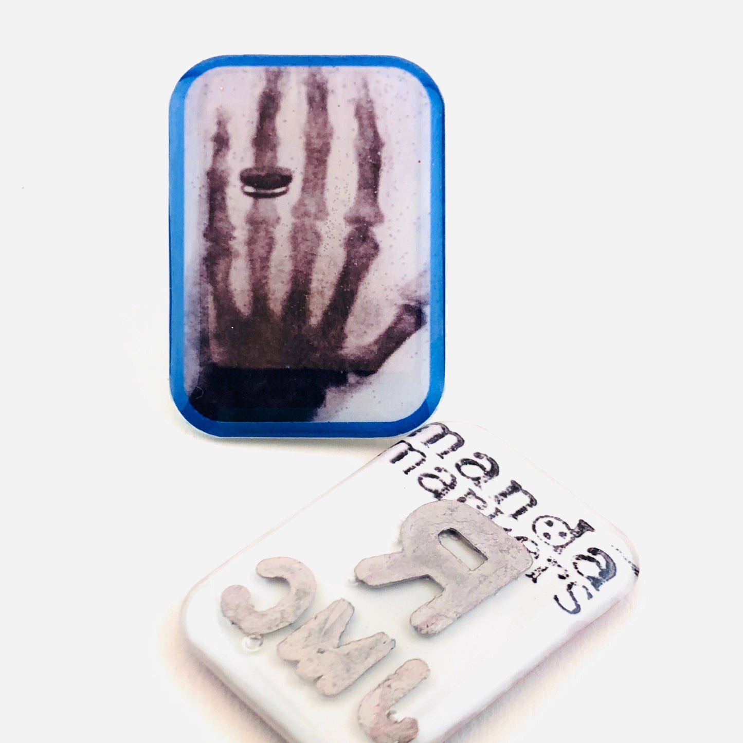 Wilhelm Rontgen Xray Markers with Thin Blue and Red Borders Customized with Initials