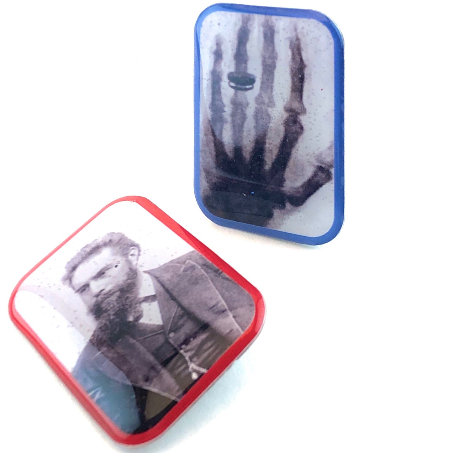 Wilhelm Rontgen Xray Markers with Thin Blue and Red Borders Customized with Initials