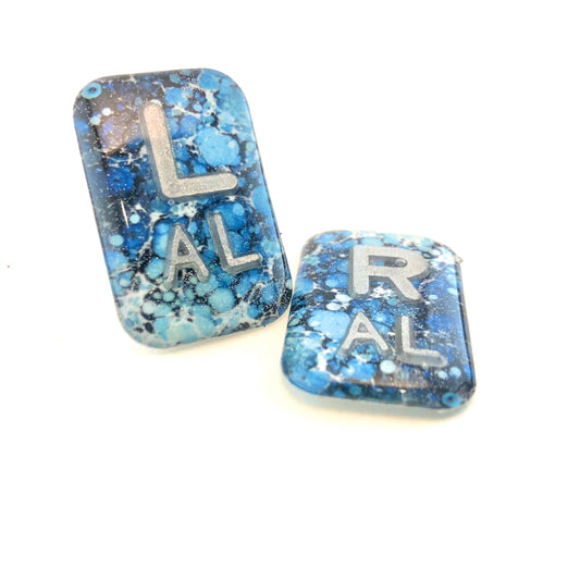 Marbled  Ocean Xray Markers Customized with Lead Initials