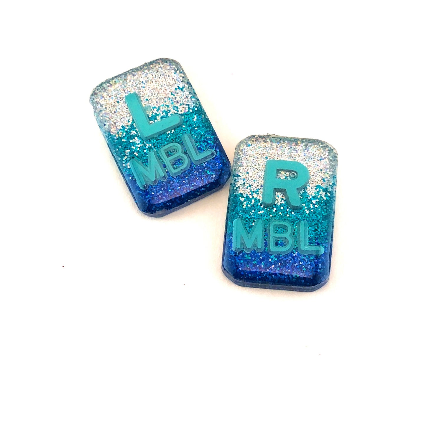 Sea Breeze Ombre Xray Markers Rectangle Customized with BLUE Initials