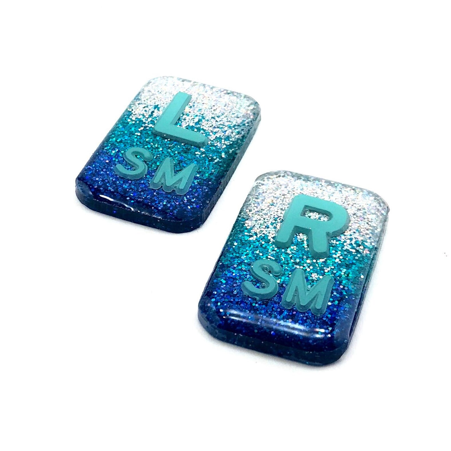Sea Breeze Ombre Xray Markers Rectangle Customized with BLUE Initials