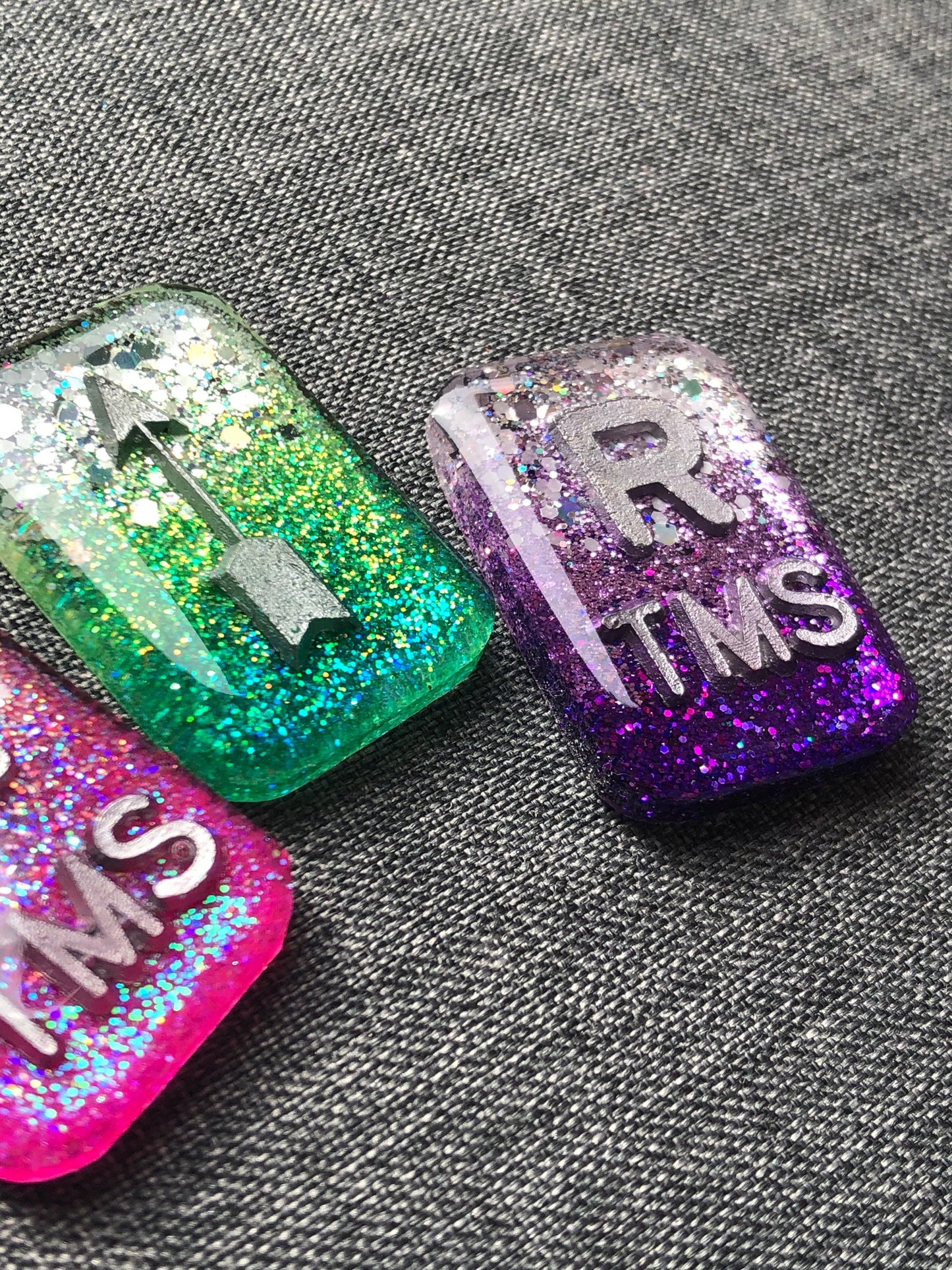 Ombre Xray Markers Rectangle Purple, Pink, and Green Customized with Initials/Arrow