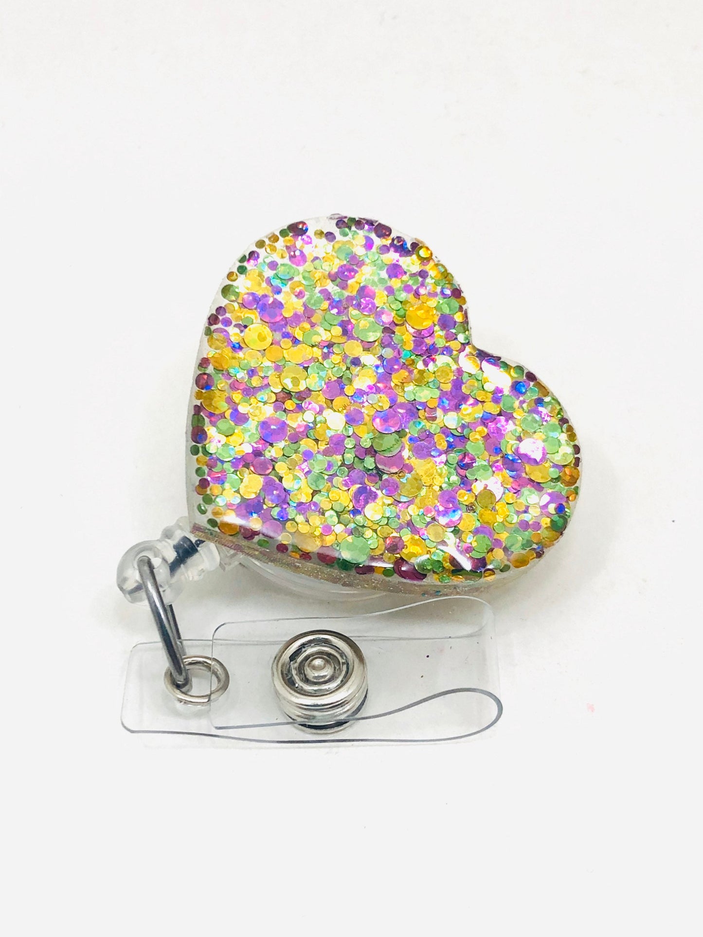Badge Reel Mardi Party Dots Heart