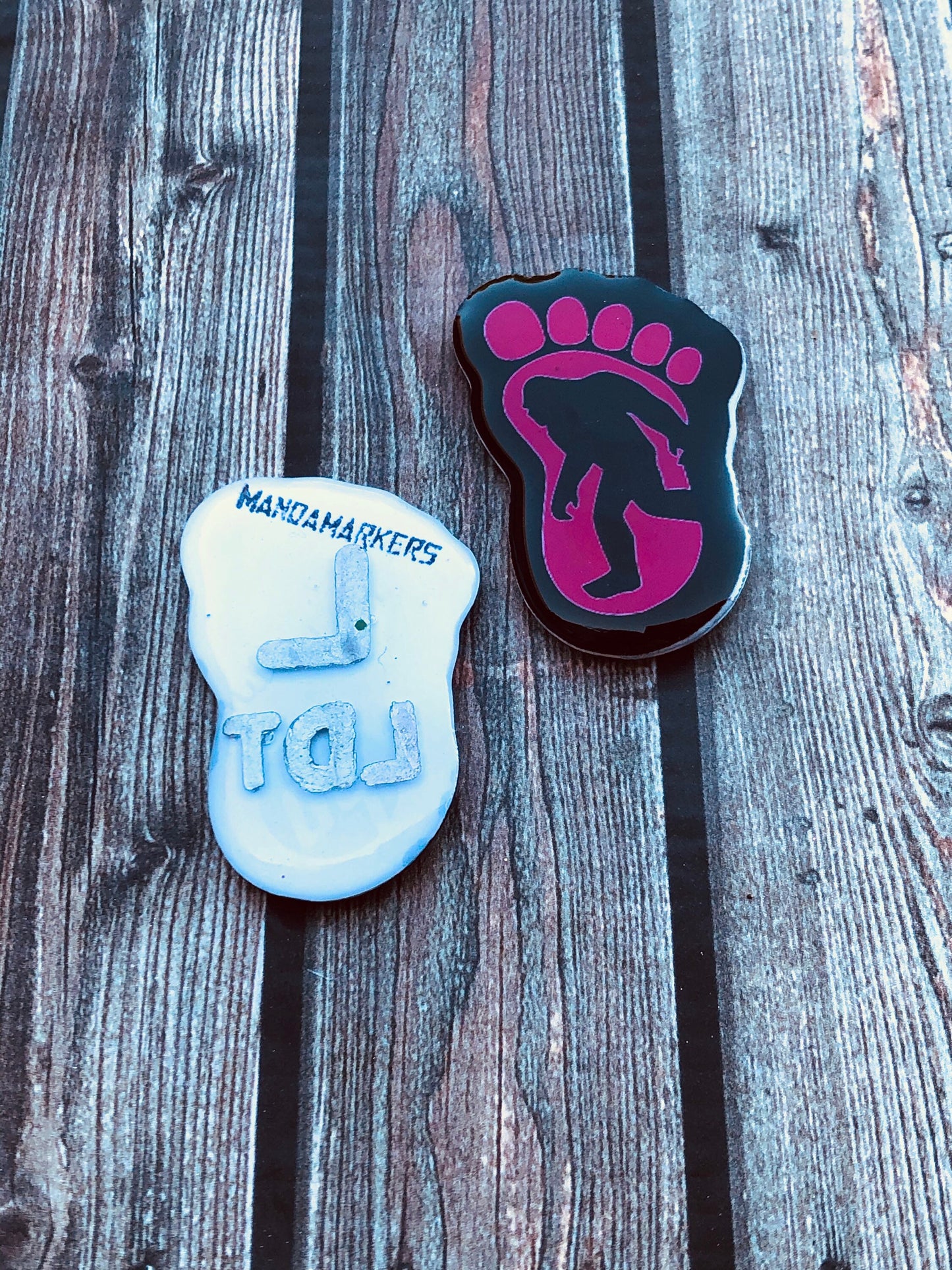 Bigfoot Sasquatch Xray Markers Customized with Initials