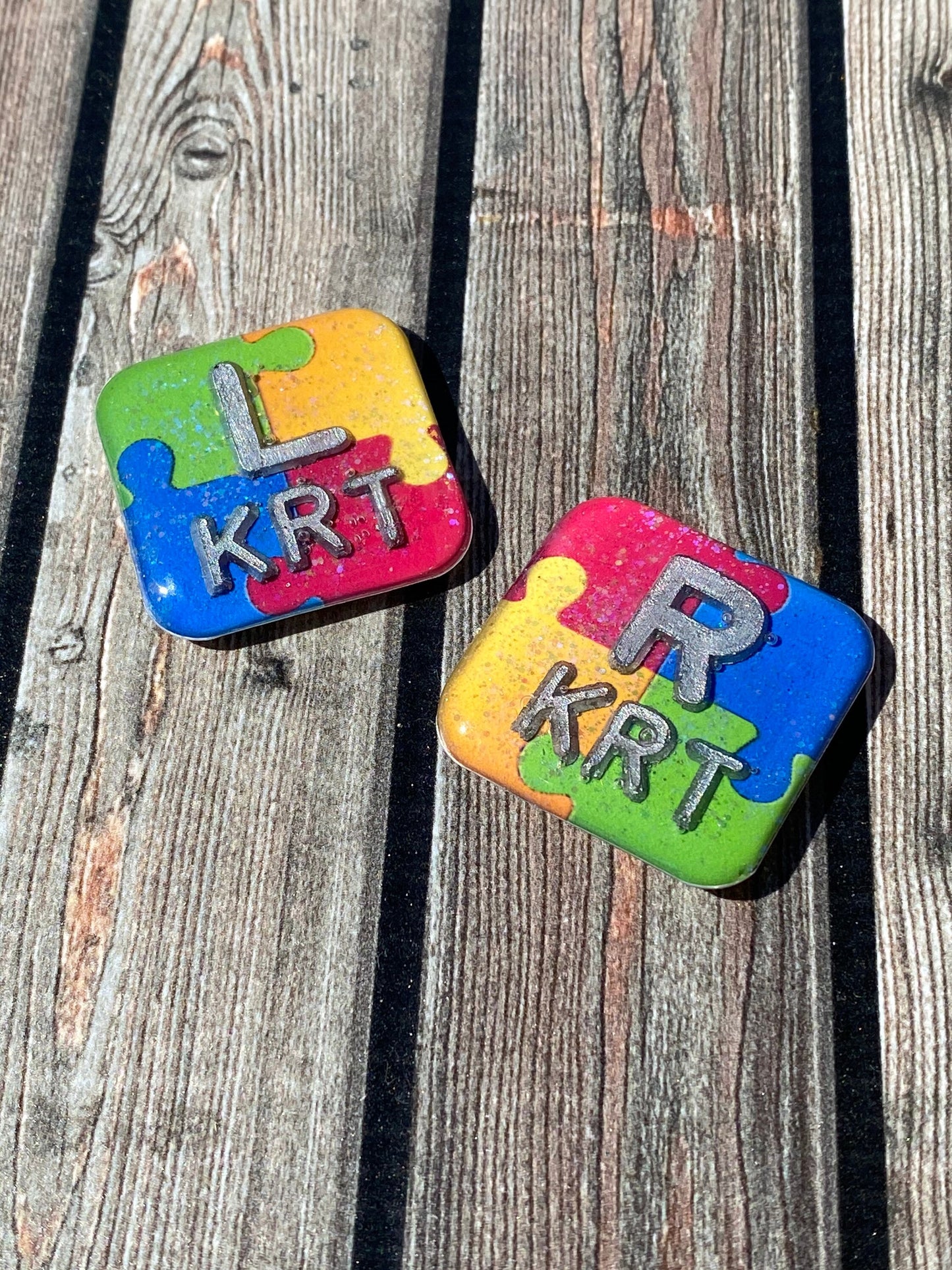 Autism Puzzle Xray Markers Customized with Initials