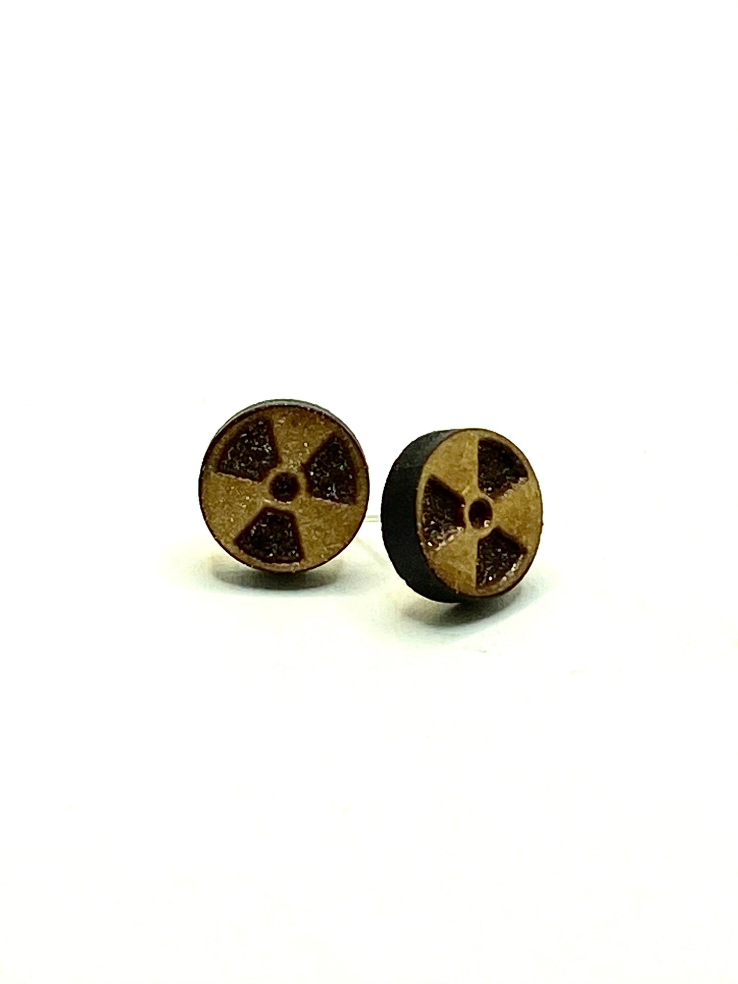 Xray Wooden Earrings with Sterling Silver Studs Hypoallergenic