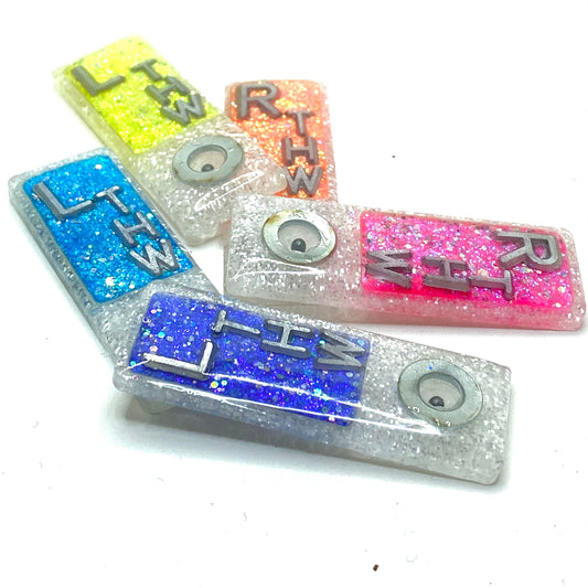 BB Position Bead White Glitter Base Neon Xray Markers Customized with 2-3 initials