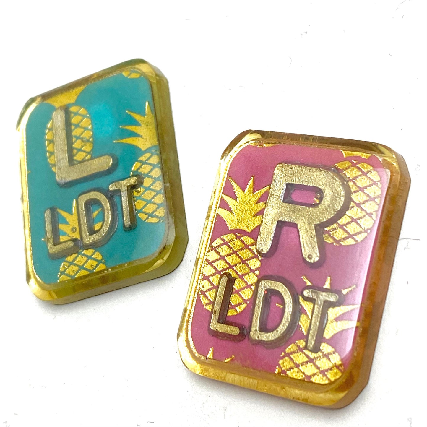 Gold Foil Pineapple Xray Markers Customized with Gold Initials