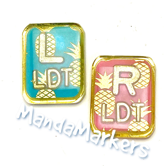 Gold Foil Pineapple Xray Markers Customized with Gold Initials