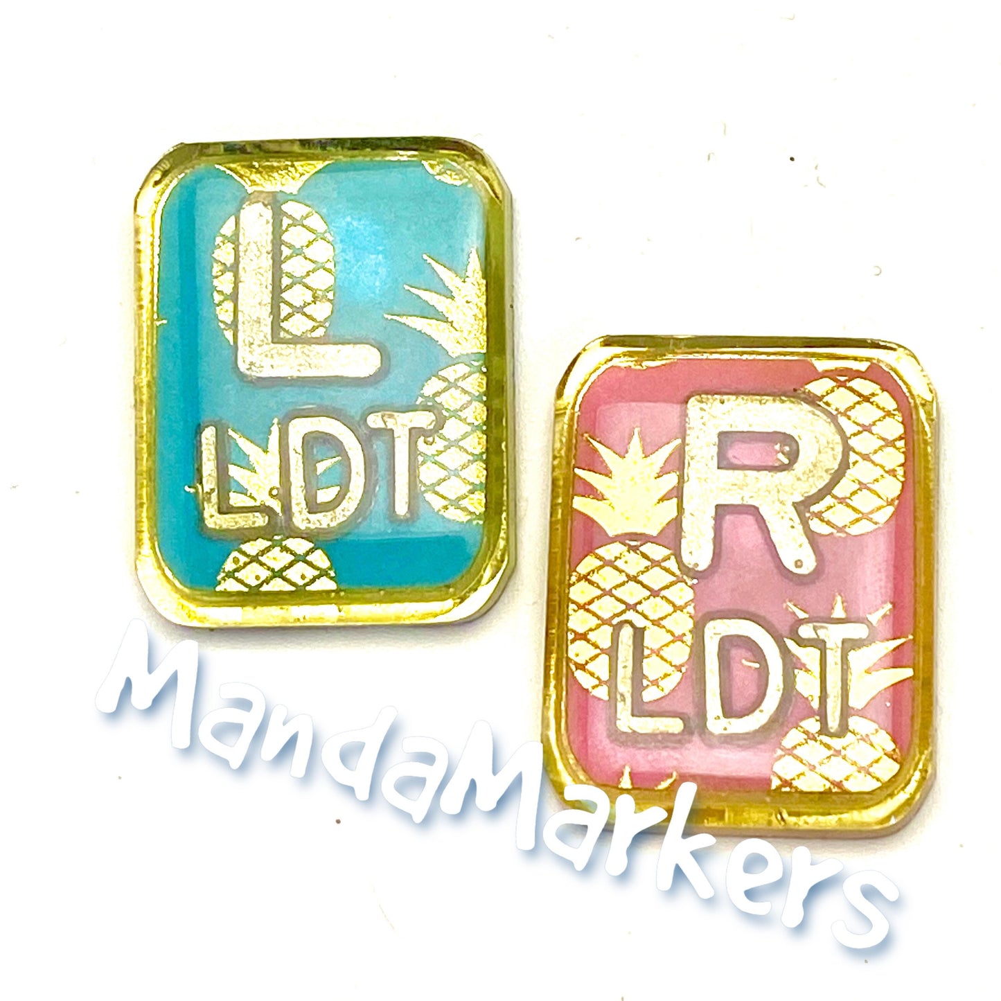 Gold Foil Pineapple Xray Markers Customized with Gold Initials