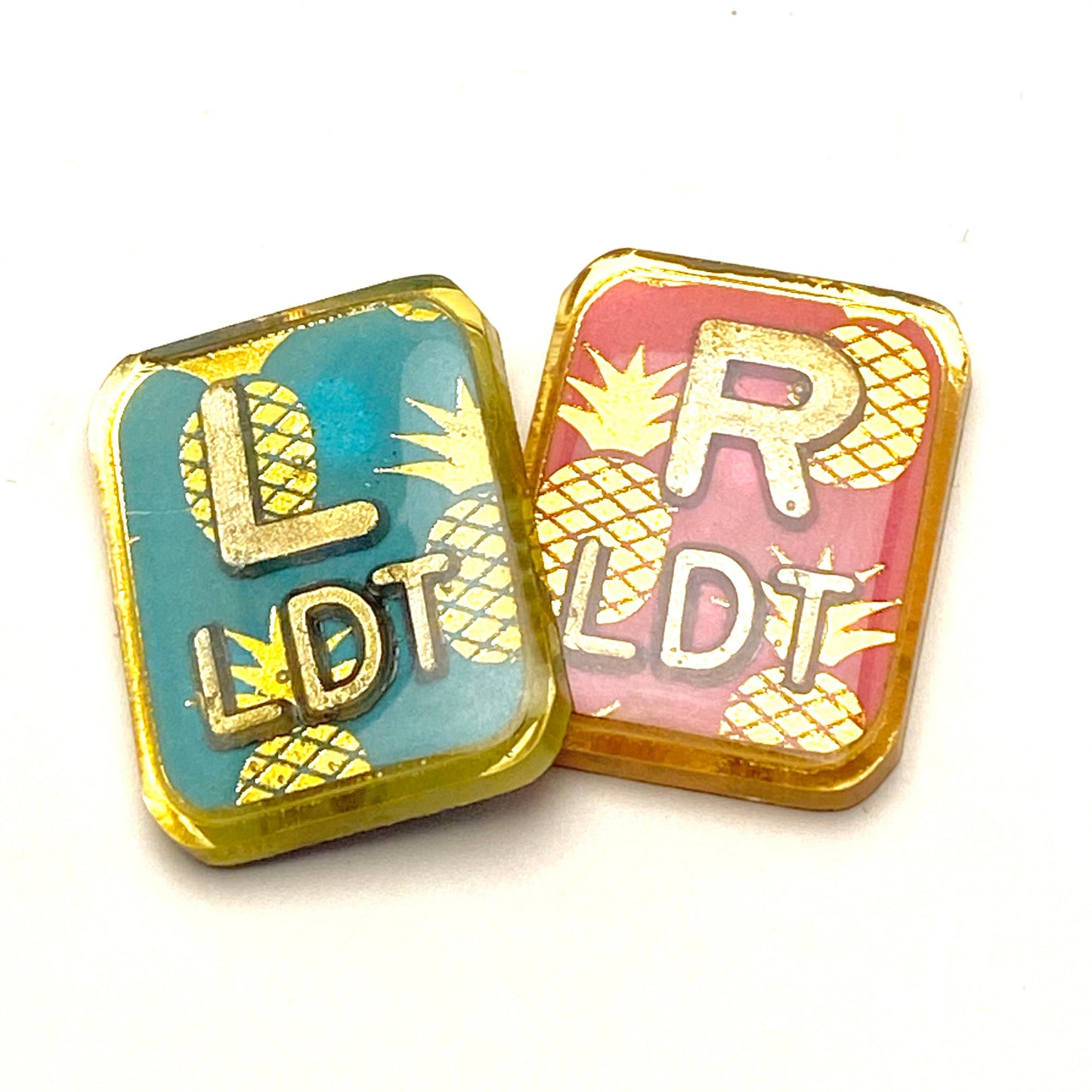 Gold Foil Pineapple Xray Markers Customized with Gold Initials