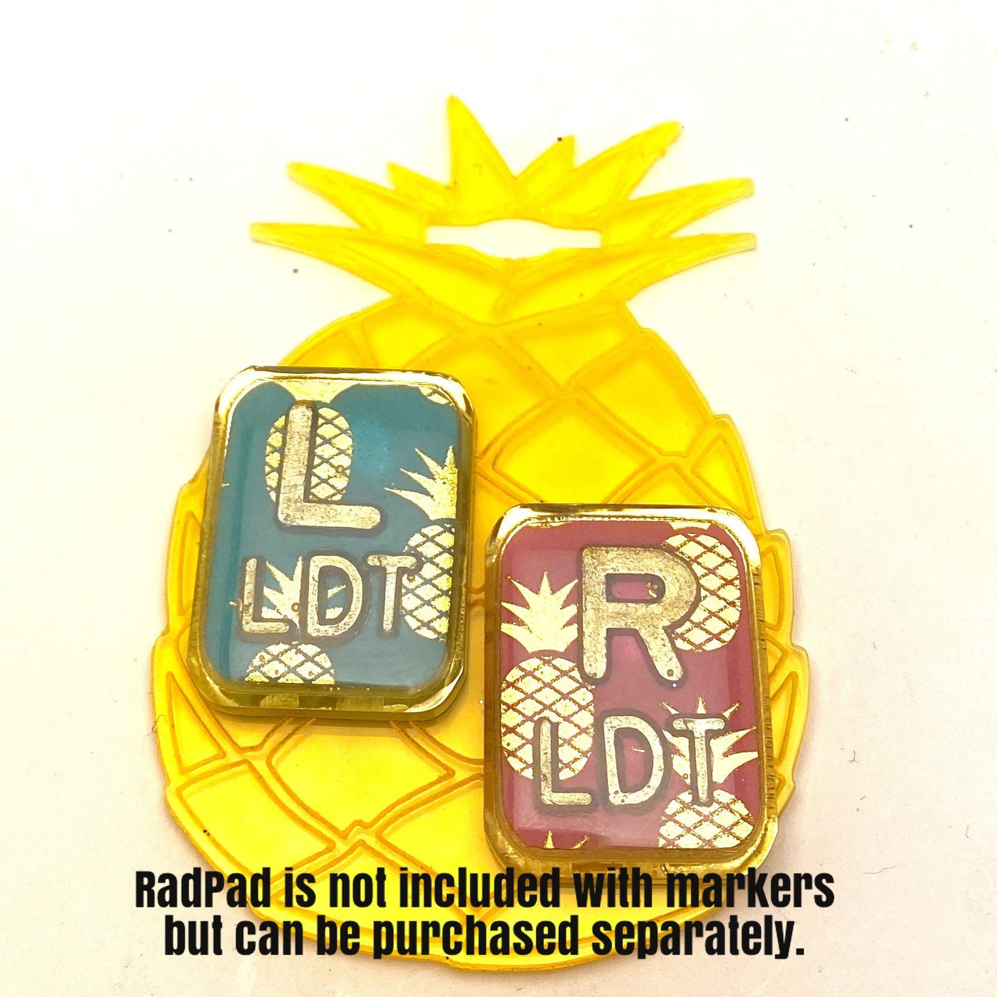 Gold Foil Pineapple Xray Markers Customized with Gold Initials