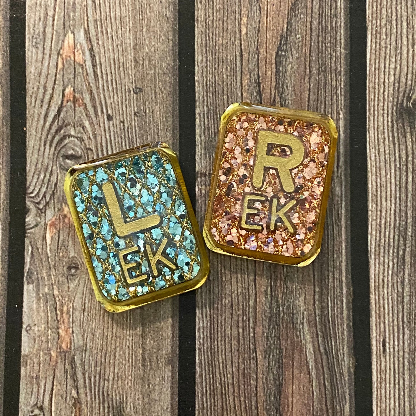 Fancy Sparkle Xray Markers Customized with Gold Lead Letters