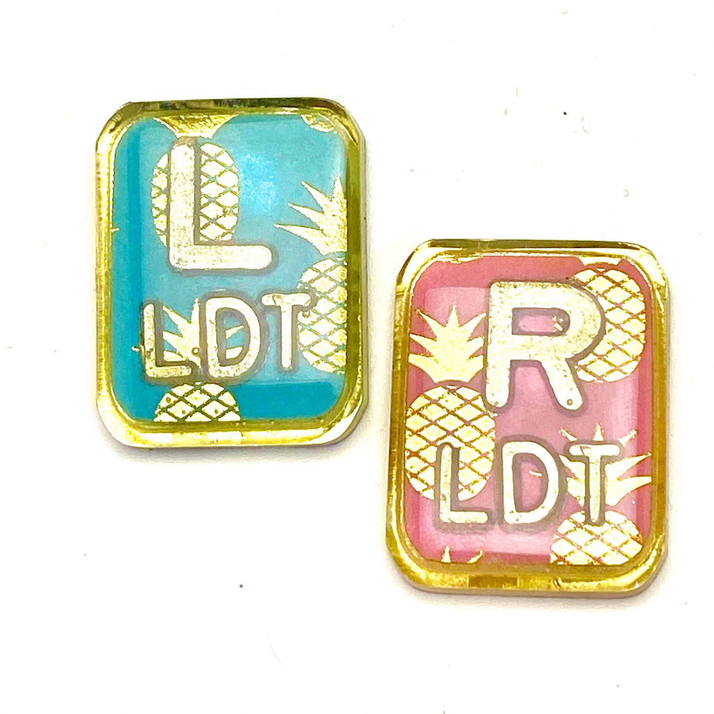 Gold Foil Pineapple Xray Markers Customized with Gold Initials