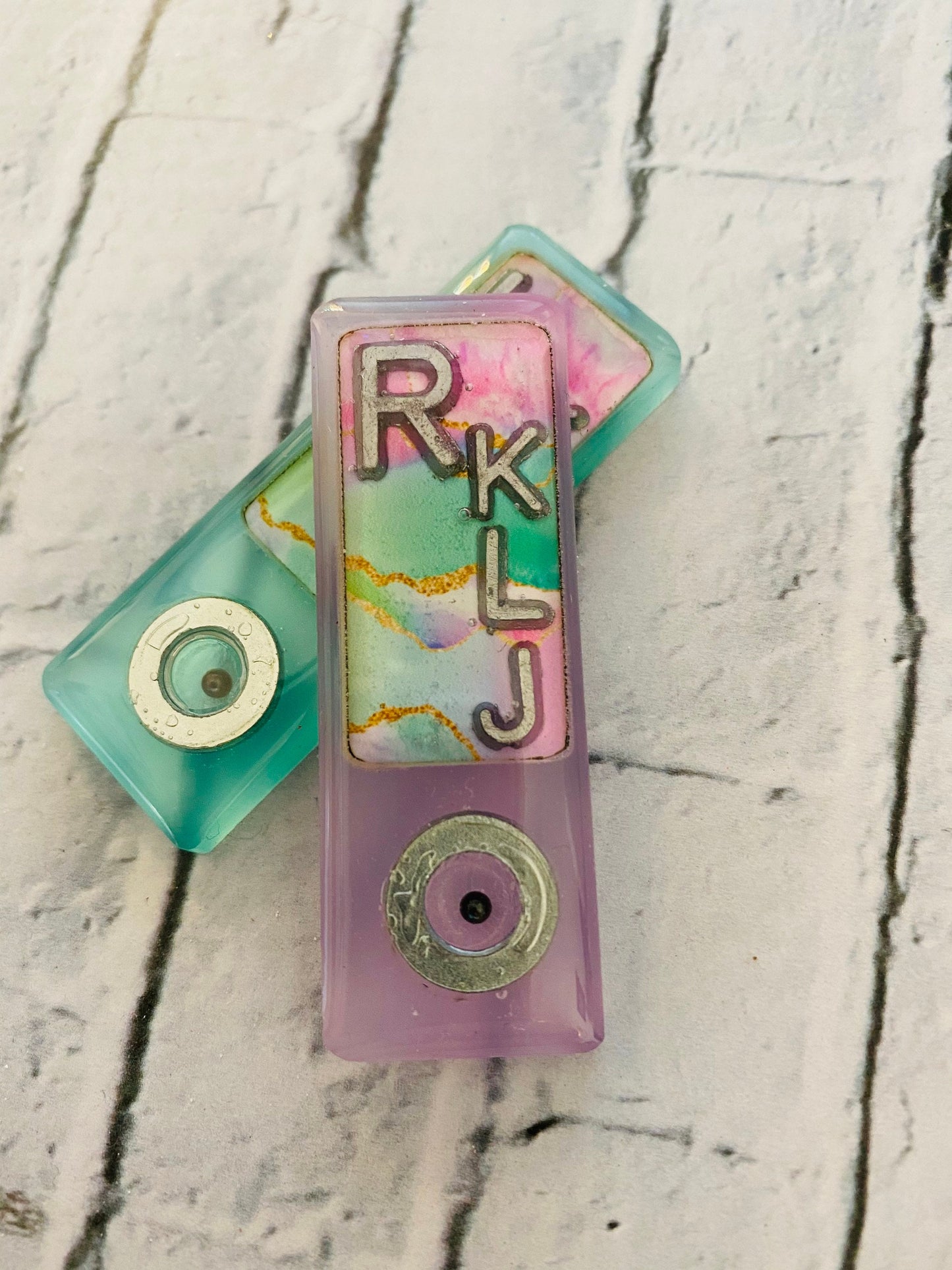 Pastel Marble Agate BB Position Xray Markers Customized with 2-3 initials