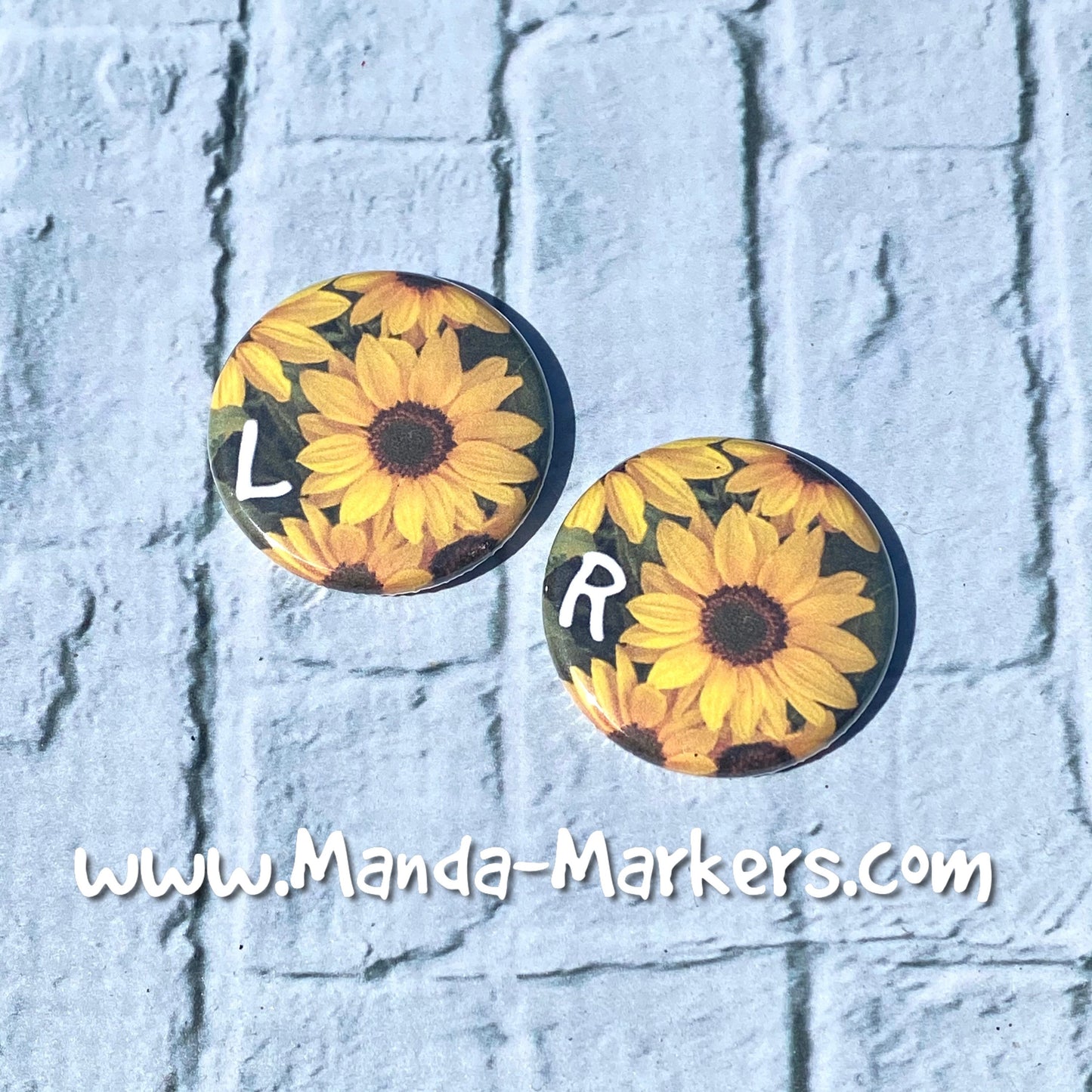 Sunflower Xray Markers Circle with Lead Initials