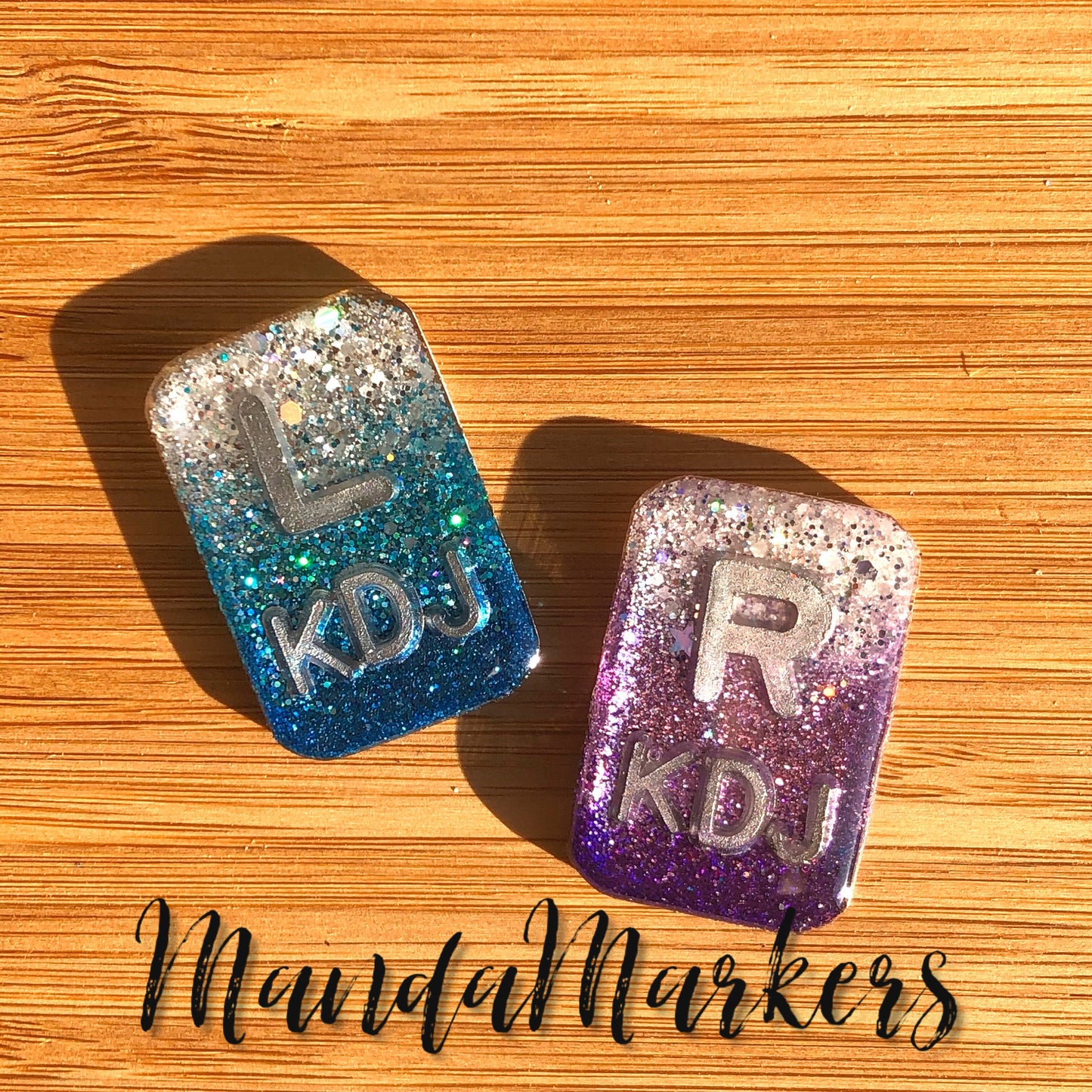 Ombre Xray Markers Rectangle Purple and Blue Customized with Initials