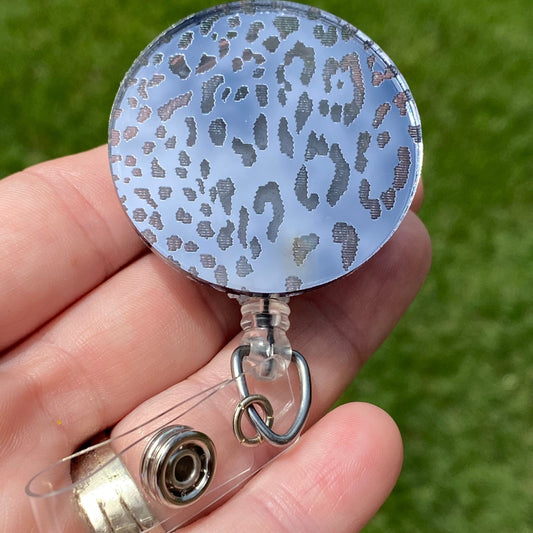 Badge Reel Black Leopard