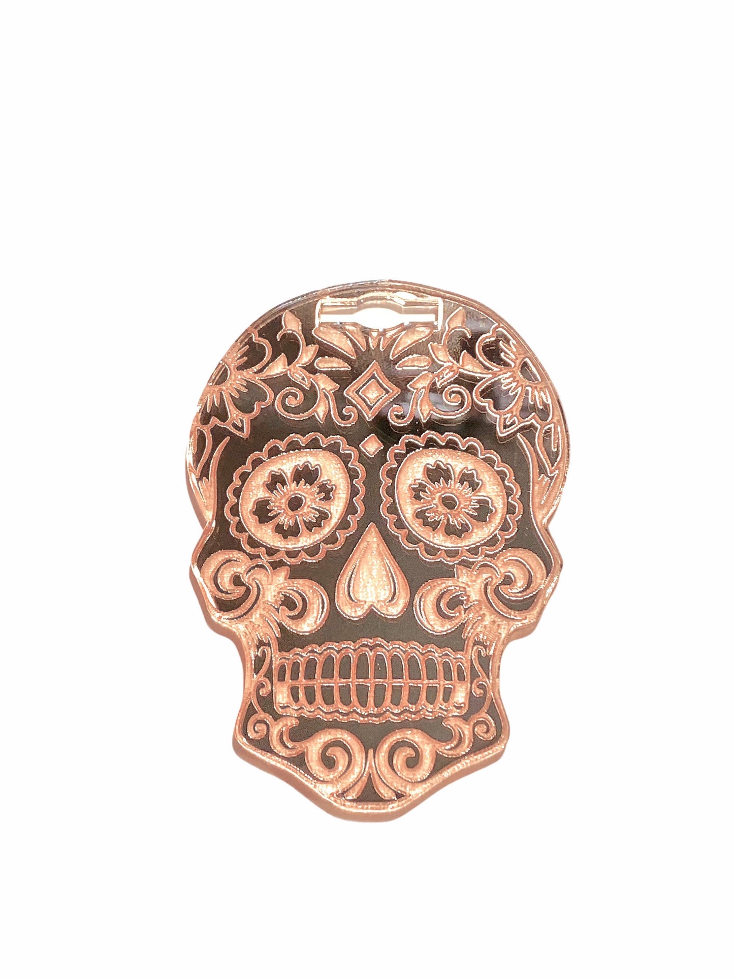Rose Gold Mirror Look Sugar Skull RadPad for Holding Xray Markers