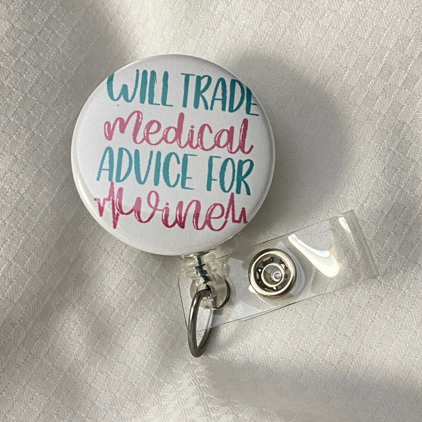 Badge Reel Will Trade Medical Advice for Wine