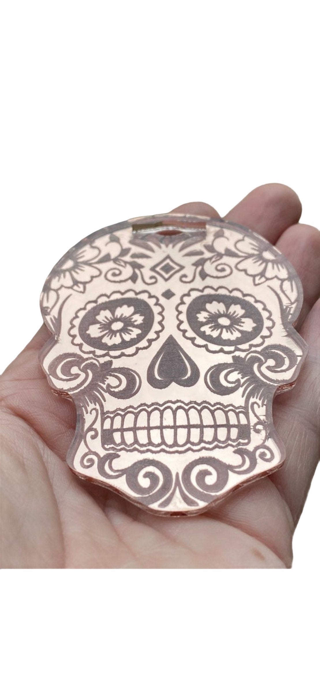 Rose Gold Mirror Look Sugar Skull RadPad for Holding Xray Markers