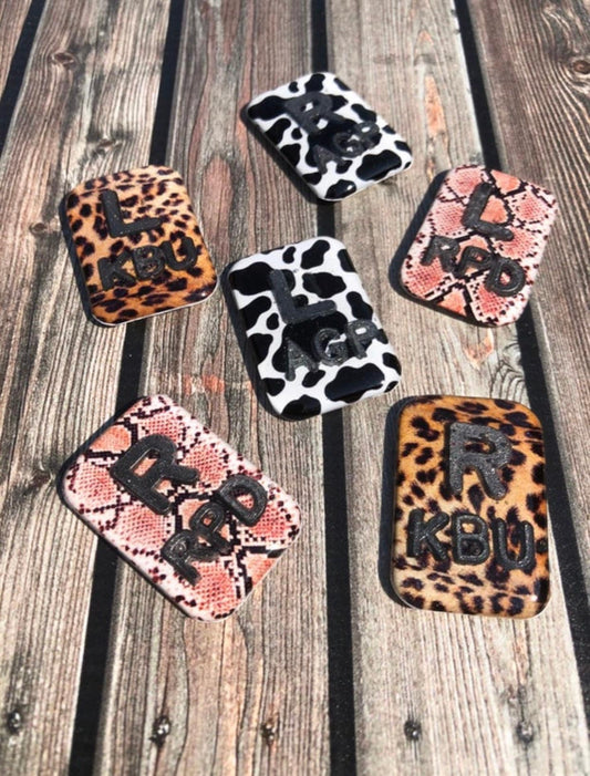 Animal Print Print Xray Markers Customized with Black Lead Initials